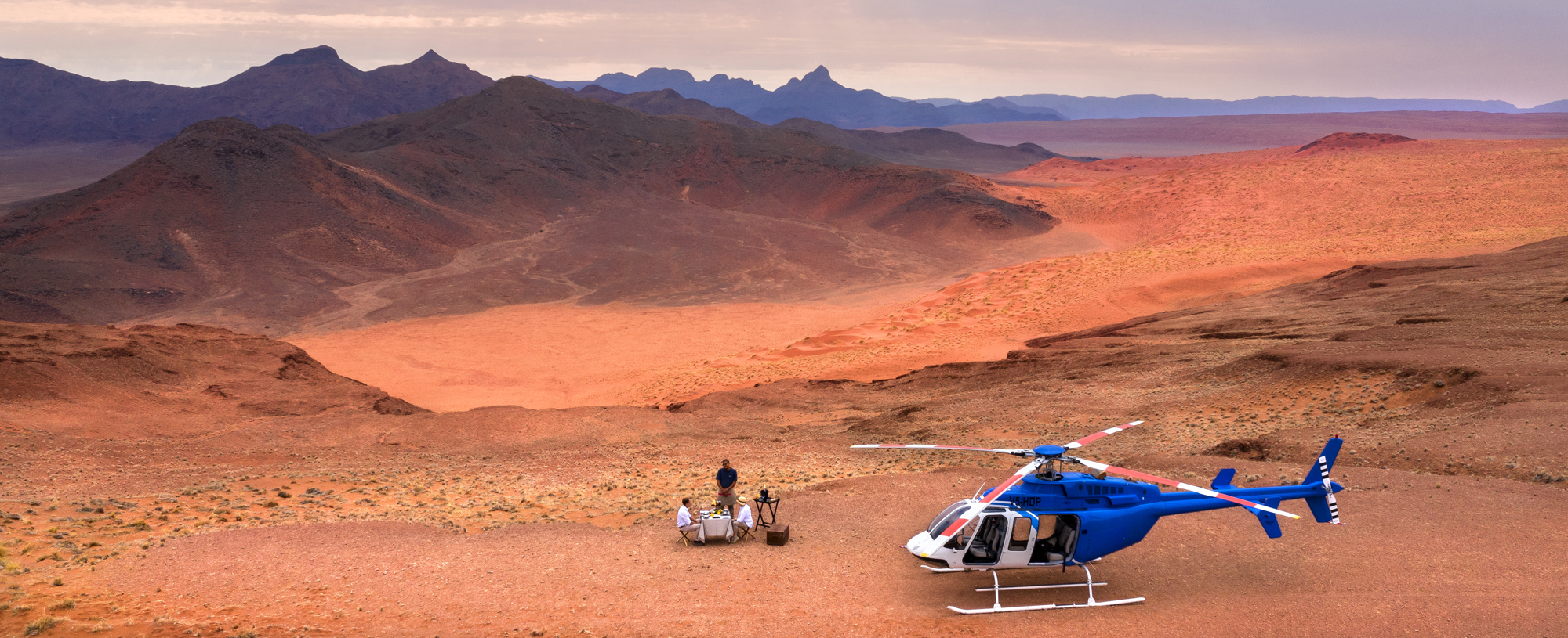 Helicopter safari in Namibia